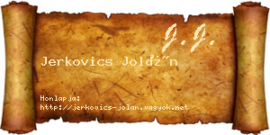Jerkovics Jolán névjegykártya