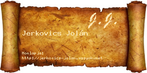 Jerkovics Jolán névjegykártya